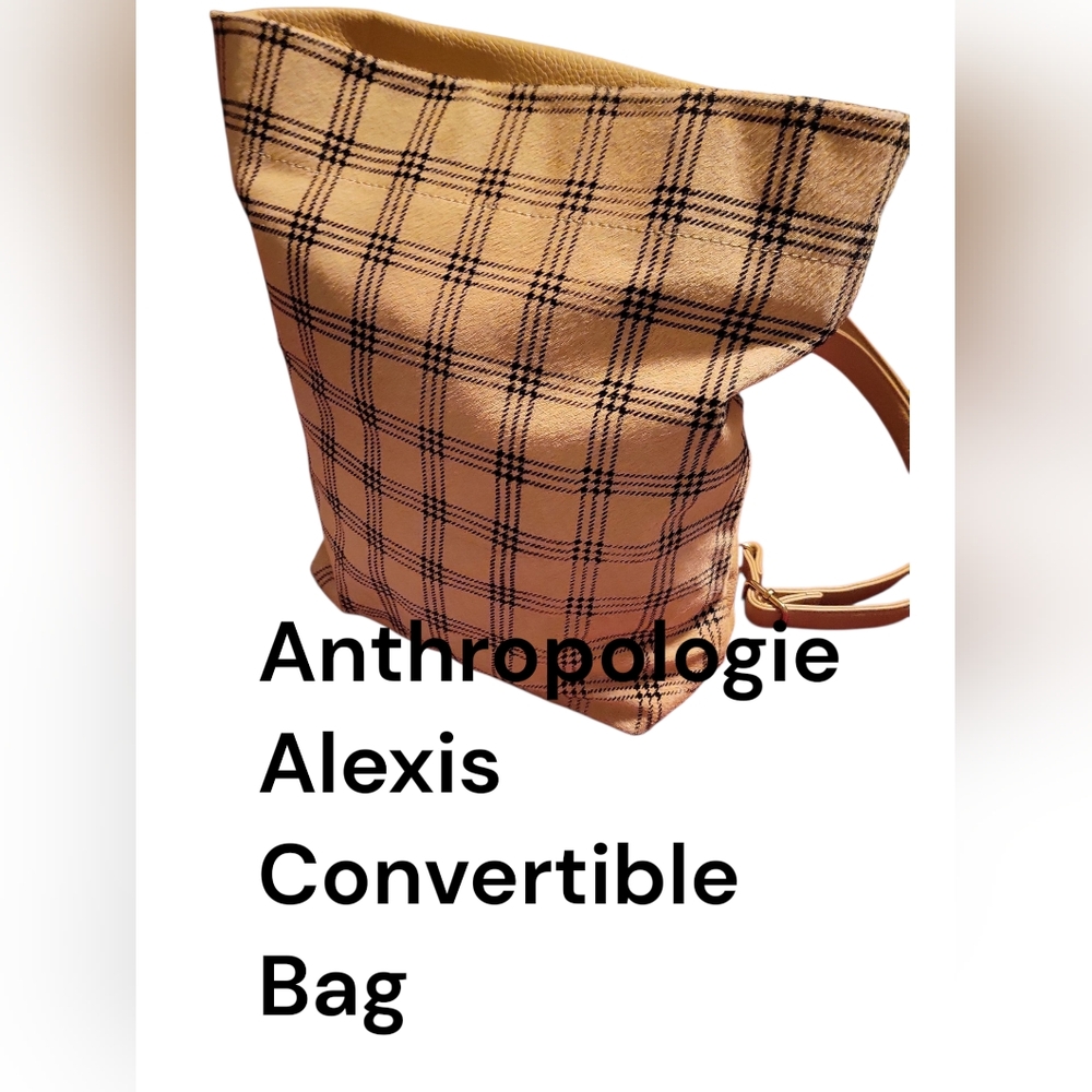 Anthropologie Alexis plaid town calf hair Convertible Backpack or crossbody🏖